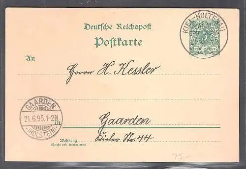 DR. Krone-Adler GS mit Antwort. mit SSt. Kanal-Eröffnung Kiel - Holtenau 1895.