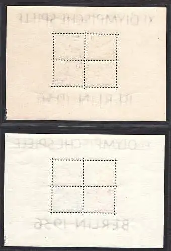 DR, XI. Olympische Spiele Berlin 1936, Mi.-Nr. Block 5 + 6, postfrisch.