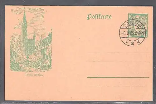 Danzig, Ganzsache Mi.-Nr. P 31 Rathaus gestempelt.