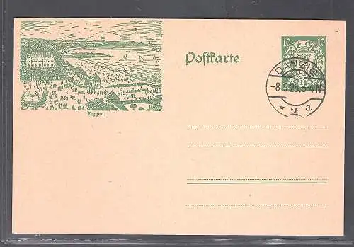 Danzig, Ganzsache Mi.-Nr. P 31 Zoppot gestempelt.