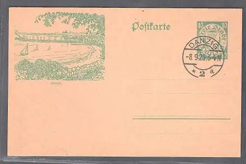 Danzig, Ganzsache Mi.-Nr. P 31 Zoppot gestempelt.