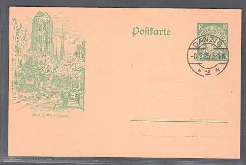 Danzig, Ganzsache Mi.-Nr. P 31 Marienkirche gestempelt.