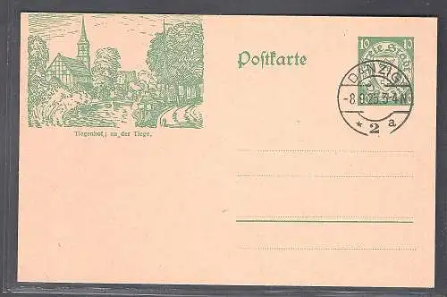 Danzig, Ganzsache Mi.-Nr. P 31 an der Tiege gestempelt.