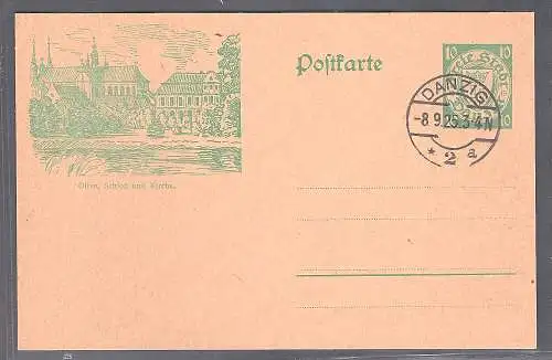 Danzig, Ganzsache Mi.-Nr. P 31 Schloß und Kirche gestempelt.