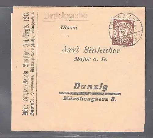 Danzig, Drucksache mit EF. Mi.-Nr. 216 