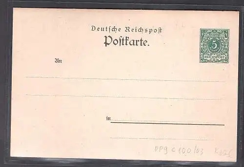 DR., Privatganzsache PP 9-C100/03  ungebraucht.