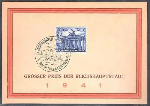 DR. Gedenkblatt Grosser Preis der Reichshauptstadt 1941 mit Mi.-Nr. 803