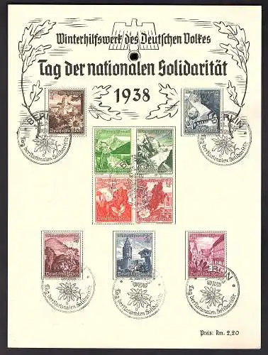 DR. Gedenkblatt Winterhilfswerk 1938