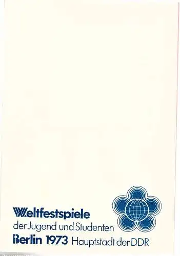 DDR - Gedenkblatt, Weltfestspiele Berlin 1973, A5-1973