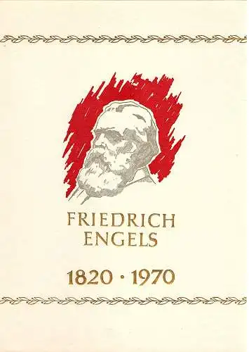 DDR - Gedenkblatt, 150 Jahre Friedrich Engels, A24-1074 a