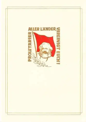 DDR - Gedenkblatt, Proletarier aller Länder...., A2-1968 a-b ohneText.