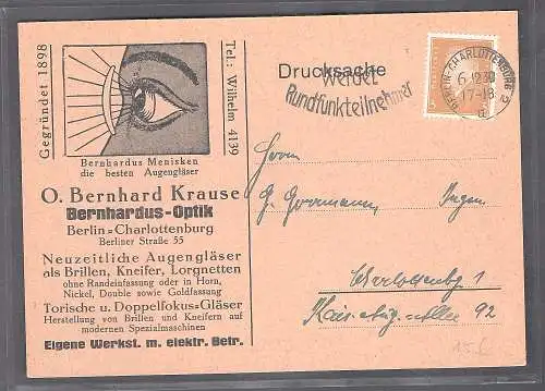 DR. Reklamekarte Bernhardus-Optik Berlin