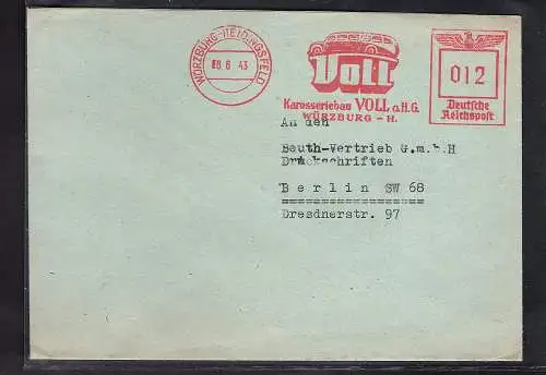 DR. Reklamebrief Karosseriebau Voll o.H.G. Würzburg. mit dem entsprechendem AFS.