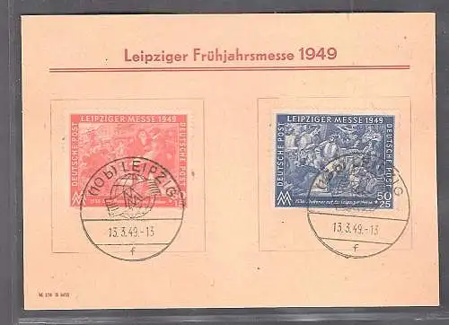 SBZ. Ereigniskarte Leipziger Messe 1949 mit Mi.-Nr. 230-231