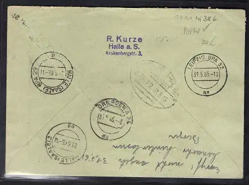 DDR. R-Eilbote-Brief mit MeF.. Mi.-Nr. 1011, Ak-Stempel.