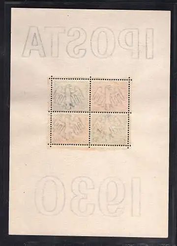 DR., IPOSTA Mi.-Nr. Block 1 postfrisch, FA. SchlegelBPP.