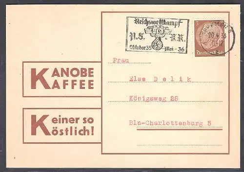 DR. Reklame-Karte Kanobe Kaffee Bremen