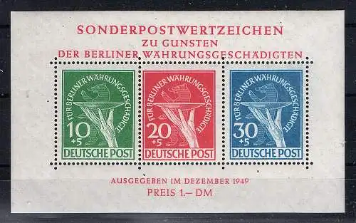 Berlin 1949, Wohlt.-Ausgabe, Mi.Block -Nr. 1, postfrisch, FA Schlegel.