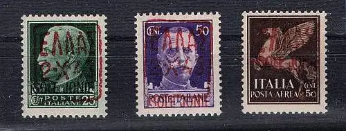 Dt. Besetzung 1939/45 Zante Mi.-Nr. 1-3 II postfrisch, FA. Brunel.