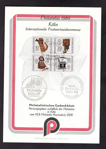 DDR - Gedenkblatt, Philatelia Köln 1989, B39-1989