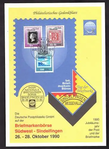 DDR - Gedenkblatt, Briefmarkenbörse Sindelfingen 1990, B21-1990