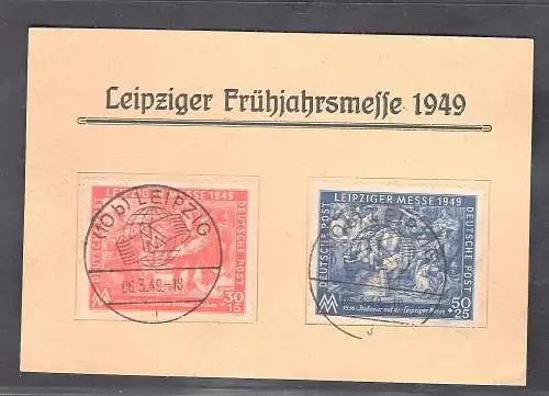 SBZ. Ereigniskarte Leipziger Messe 1949 mit Mi.-Nr. 230-231