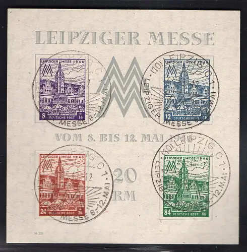 SBZ-West Sachsen Mi.-Nr. Block 5 Xa , gestempelt, sign.  Dr.JaschBPP.