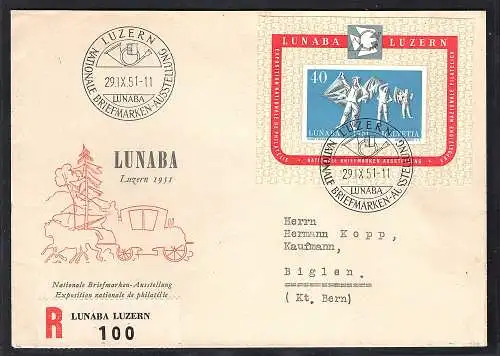 Schweiz Mi.-Nr. Block 14 auf R.-Fernbrief gelaufen/FDC.