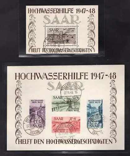 Saarland 1948, Mi.-Nr. Block 1 + 2 gestempelt, FA. NeyBPP.