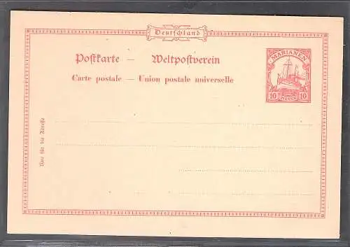 Dt. Kolonien Marianen Ganzsache Mi.-Nr. P 8 Probedruck ungebraucht.