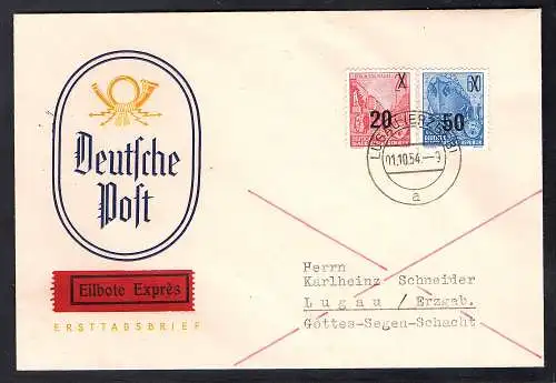 DDR. FDC., Mi.-Nr. 439+441  auf  Eilbotebrief.