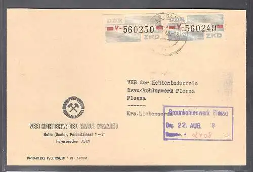 DDR. ZKD-Brief, MeF. Mi.-Nr. 28 V, sign. WeigletBPP.