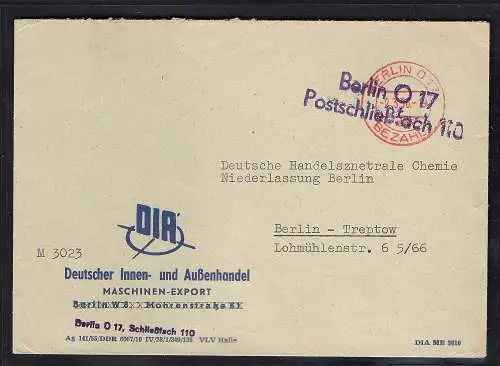 DDR. ZKD-Brief : Vorläufer mit rotem Stempel "ag" vom 2.3.56