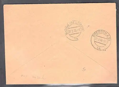 DDR. ZKD-Brief mit  EF. Mi.-Nr. 23 M