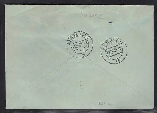 DDR. ZKD-Brief mit  MeF. Mi.-Nr. 28 HP