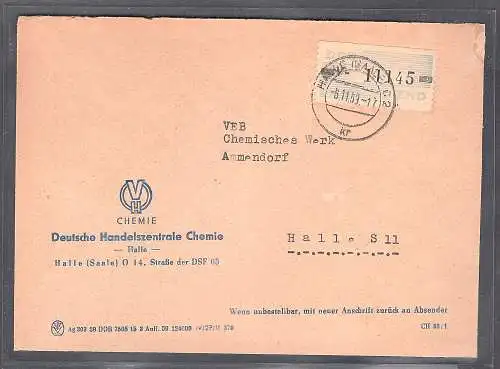 DDR. ZKD-Brief, EF. Mi.-Nr. 26 V