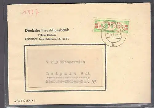 DDR. ZKD-Brief mit  EF. Mi.-Nr. 31 I A