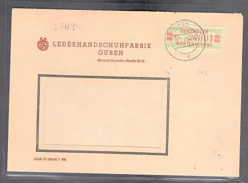 DDR. ZKD-Brief mit  EF. Mi.-Nr. 31 I E
