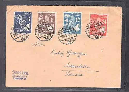 DDR. Satzbrief Mi.-Nr.  276-279