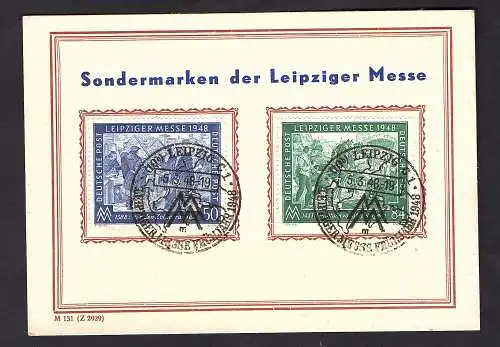 Ereigniskarte Leipziger Messe 1948 mit Mi.-Nr. 967-968