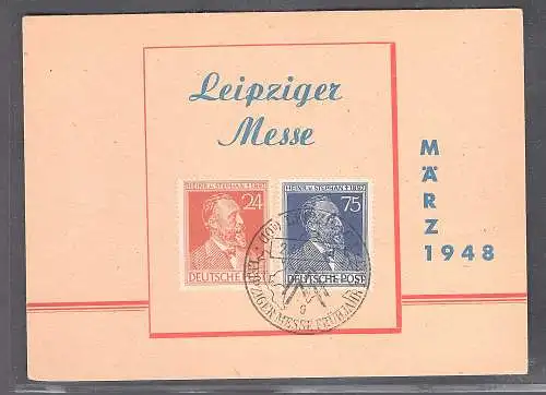 Ereigniskarte Leipziger Messe 1948 mit Mi.-Nr. 963-964