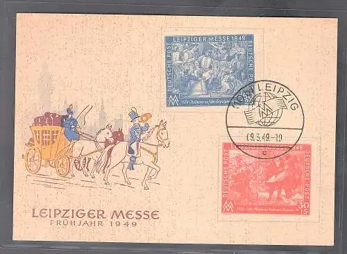 SBZ. Ereigniskarte Leipziger Messe 1949 mit Mi.-Nr. 230-231