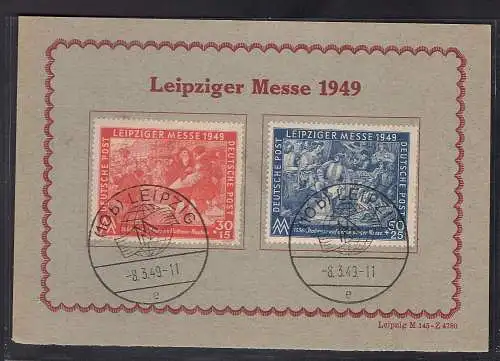 SBZ. Ereigniskarte Leipziger Messe 1949 mit Mi.-Nr. 230-231