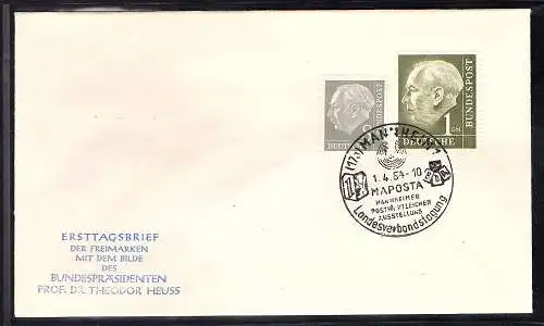 Bund. FDC. Mi.-Nr. 182 + 194