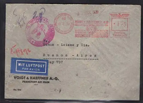 DR., Zeppelin-Brief Südamerikafahrt mit  AFS. aus Frankfurt am Main