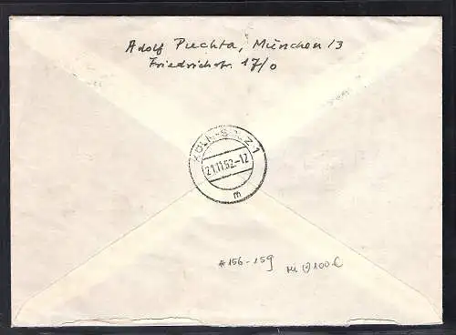 Bund R-Satzbrief mit Mi.-Nr. 156-159
