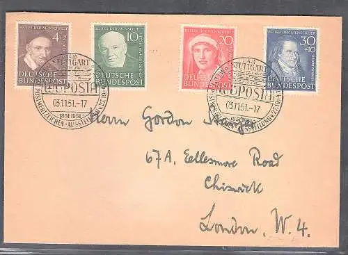 Bund Satz-Fernbrief mit Mi.-Nr. 143-146