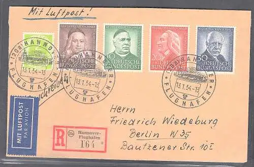 Bund R-Luftpost-Satzbrief mit Mi.-Nr. 178-176