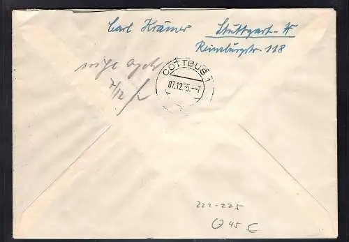 Bund R-Fern-Satzbrief mit Mi.-Nr. 222-225