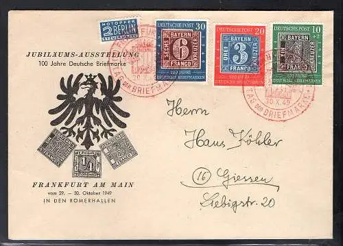 Bund. FDC. Mi.-Nr.113-115 als Fernbrief gelaufen.